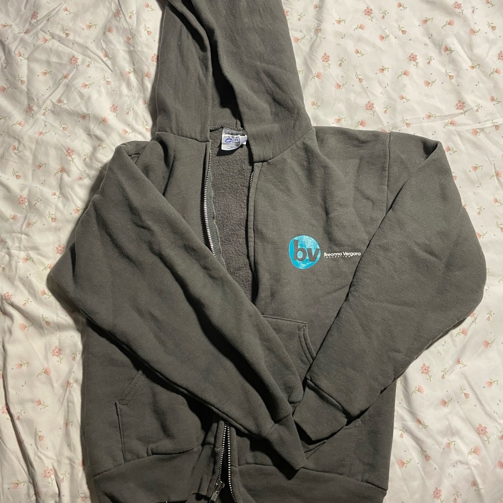 Gray Zip-Up Hoodie with Breanna Vergara Foundation Logo